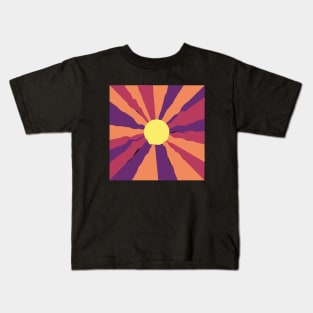 groovy patterns, Abstract background of rainbow groovy Wavy Line design in 1970s Hippie Retro style Kids T-Shirt